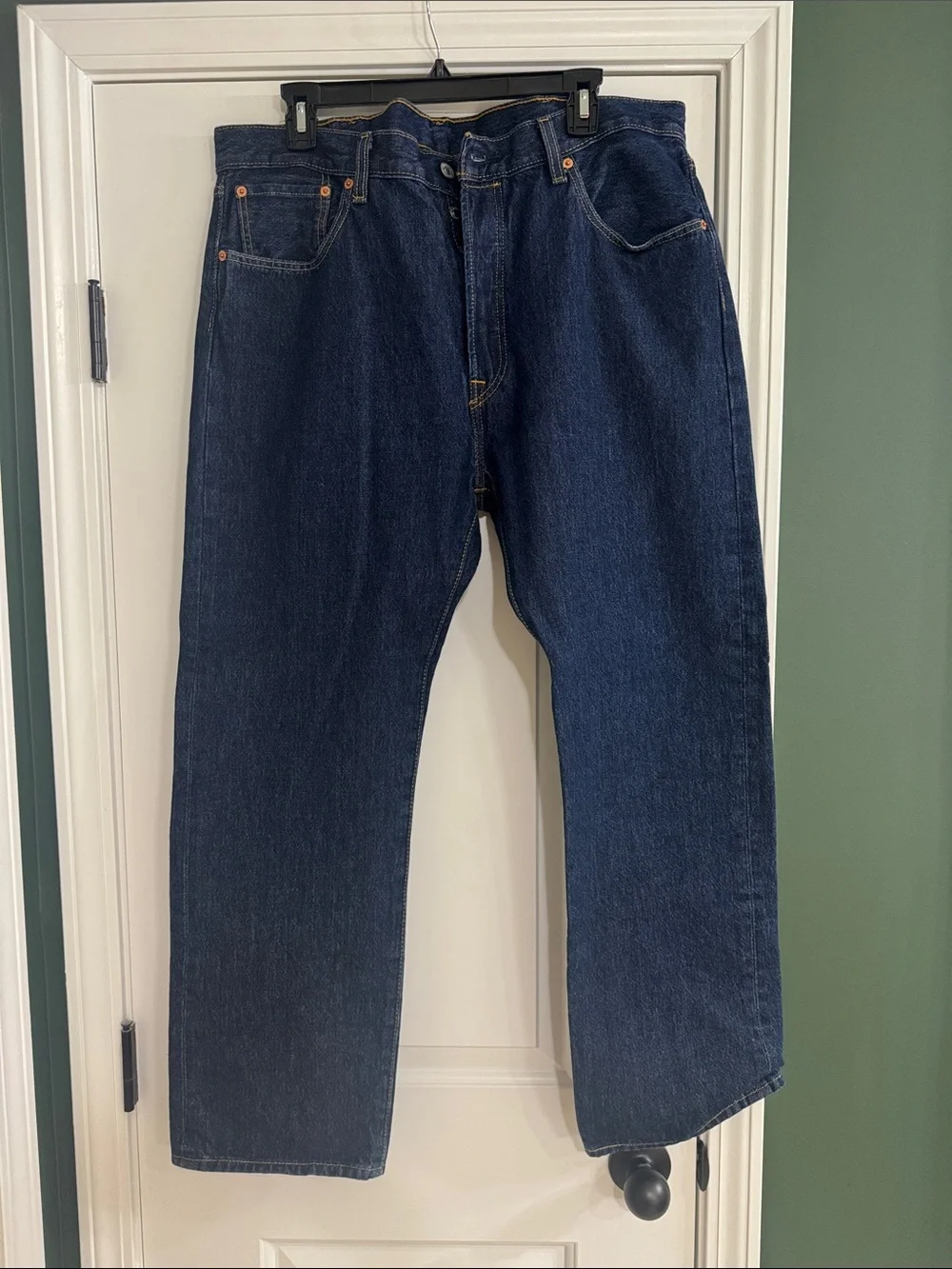 Men's Straight-Leg Dark Blue Jeans